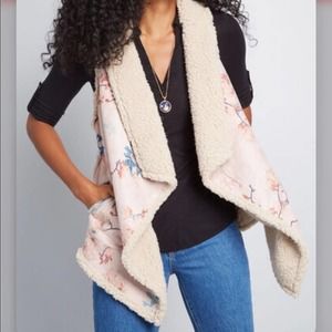 BB Dakota Seek To Soften Shearling Draped Blouse S